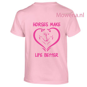 t shirt  Kids horses make life better  KTP0005