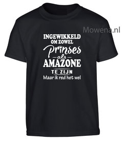 Prinses als amazone kids shirt div. kleuren KTP0089 Prinses als amazone kids shirt div. kleuren KTP0089