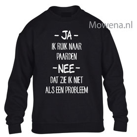 Ik ruik naar paarden Sweater kids KH0095 Ik ruik naar paarden Sweater kids KH0095