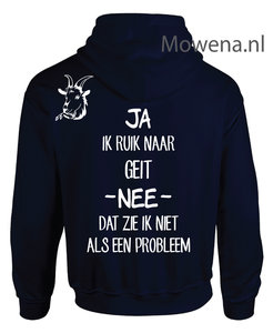 Hoodie ik ruik naar geit achterkant opdruk BH0008