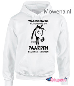 hoodie Waarschuwing over paarden te praten PH0139