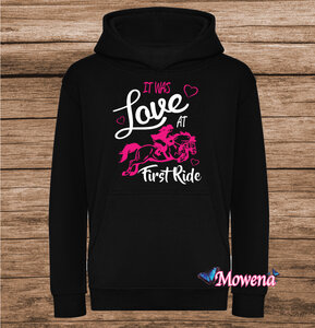 Hoodie Love at first ride 2 kleuren opdruk KH0075