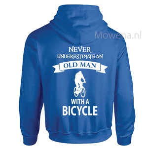 Hoodie Old man Bicycle div.kleuren P0055 ak