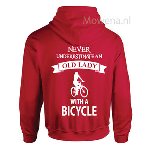 Hoodie Old lady Bicycle div.kleuren H0056