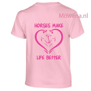 t shirt  Kids horses make life better  KTP0005