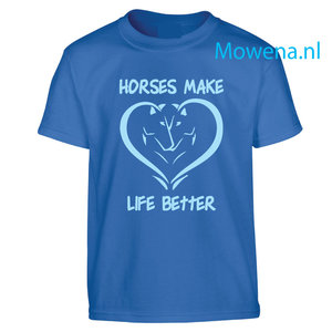 t shirt Kids horses make life better KTP0006