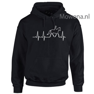 Hartslag paard ruiter Hoodie div.kleuren PH0085