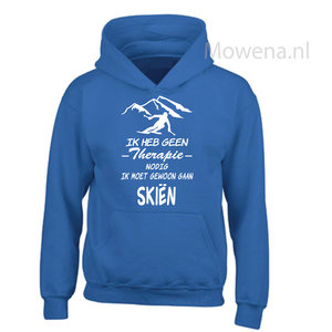 Kids hoodie Skien geen therapie nodig vk opdruk div kleuren KHW0066