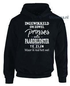 Prinses als paardrijdster hoodie div.kleuren PH0088