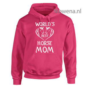 Hoodie  world's best horse mom voor of achterkant opdruk mogelijk PH0113