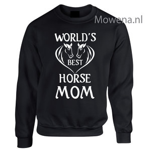 Sweater world's best horse mom keuze uit voor of achterkant opdruk SP113