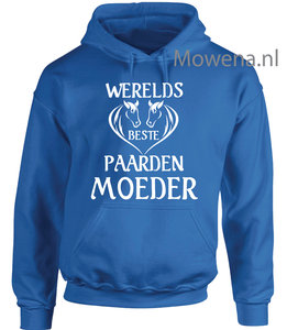 Hoodie werelds beste paardenmoeder voor of achterkant opdruk mogelijk PH0114