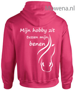 Hoodie Mijn hobby zit tussen mijn benen voor of achterkant opdruk mogelijk PH0119