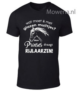 Unisex glazen muiltjes deze prinses draagt paardrijlaarzen ptu120