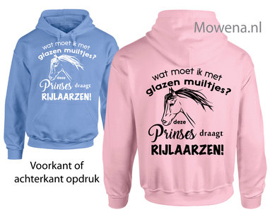 Hoodie glazen muiltjes deze prinses draagt paardrijlaarzen PH0120