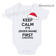 Keep calm its (naam) first christmas (wit)