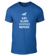 Unisex Eat sleep horses repeat 2 kleuren opdruk