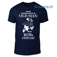 Never underestimate an old man who runs every day div kleuren tu061