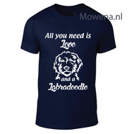 unisex labradoodle all you need is love vk div kleuren ptu058