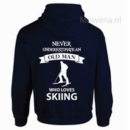 Hoodie skiing old man div.kleuren H0065 ak