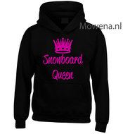 Kids hoodie snowboard queen vk opdruk div kleuren KHW0069