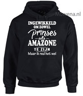 Prinses als amazone hoodie div.kleuren PH0089