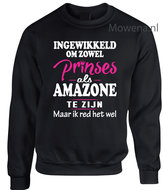 Prinses als amazone 2 kleuren opdruk Sweater div.kleuren SP089