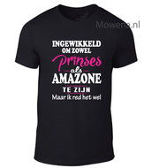 Prinses als amazone 2 kleuren opdruk unisex voorkant opdruk div kleuren ptu089