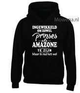 Prinses als amazone hoodie voorkant opdruk div kleuren KH0089