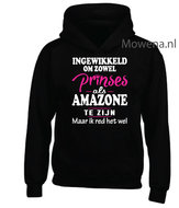 Prinses als amazone hoodie 2 kleuren opdruk voorkant KH0089