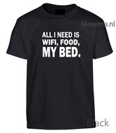 unisex All I need is wifi,food,my bedvoorkant opdruk div kleuren LFUT007