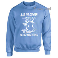 alleen de beste vrouwen melken koeien sweater BOER002