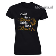 Looks like a beauty Drinks like a beast 2 kleuren opdruk LFD013