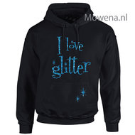 Glitterkleur opdruk naar keuze hoodie LFH017