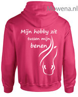 Hoodie Mijn hobby zit tussen mijn benen voor of achterkant opdruk mogelijk PH0119