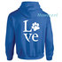 Hoodie love met hondenpootje div. kleuren_