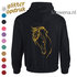 Hoodie met glitteropdruk div.kleuren P0055_