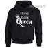 Hoodie zilveren kroontje horse riding Queen voorkant div.kleuren PH0091_