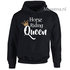 Hoodie gouden kroontje horse riding Queen div.kleuren PH0091_